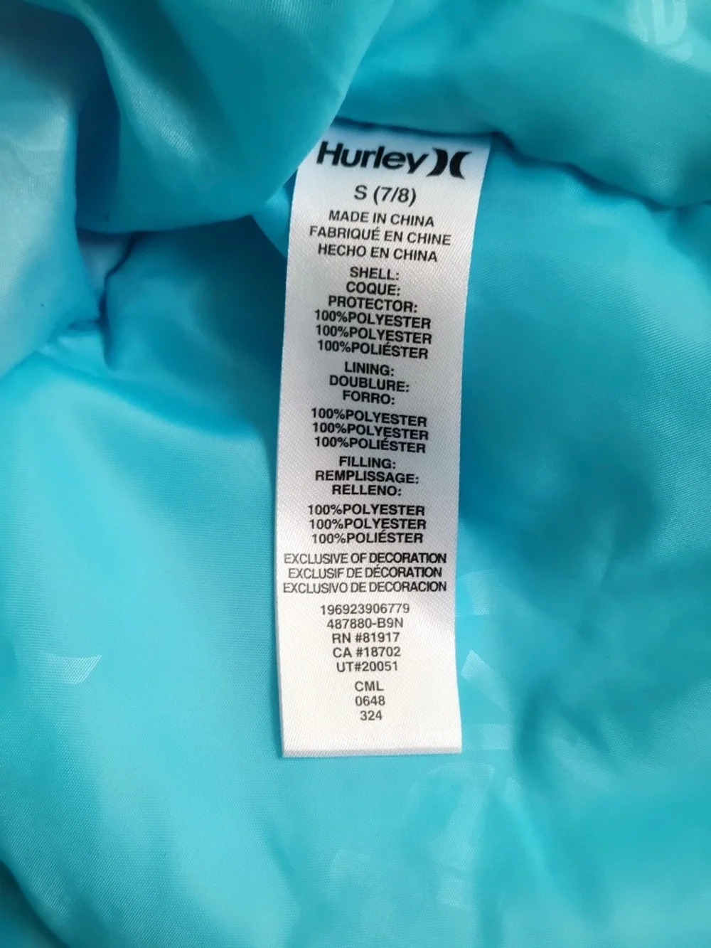 Hurley Girls Snow Jacket - 7/8